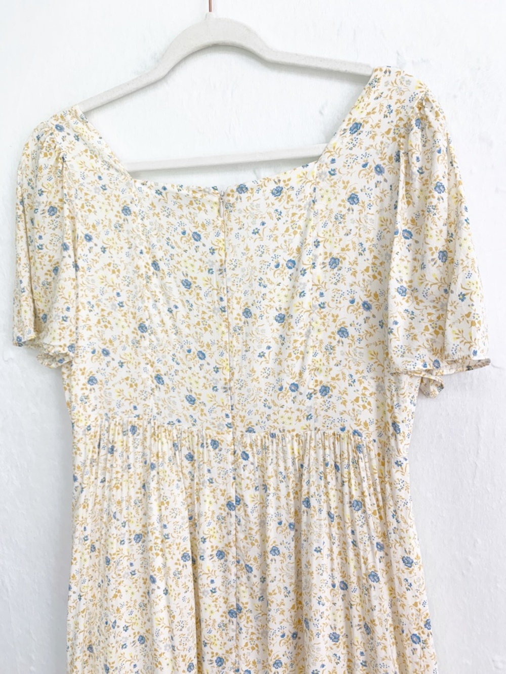 Madewell Folkmagic Floral Flutter Sleeve Tiered Midi Dress Sz 6 - Picture 7 of 14